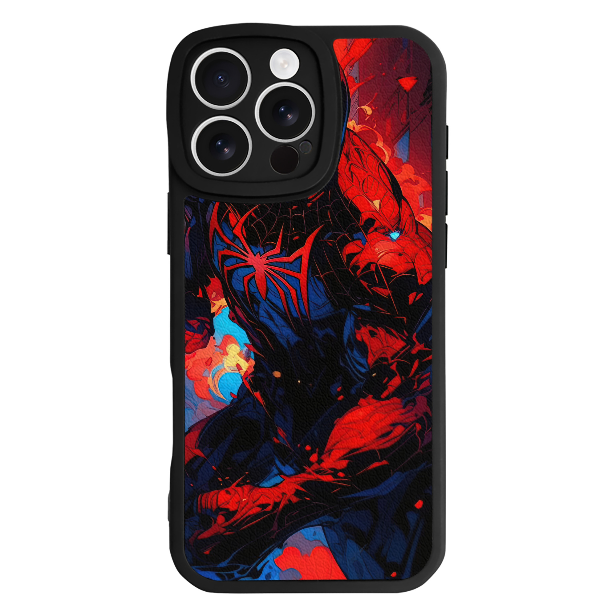 （画像用） Spider Man スパイダーマン 【iPhone 16シリーズ対応】シリコンスマホケース（レザー調） 材質：シリコン